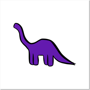 Dinosaur Friend - Purple Brontosaurus Posters and Art